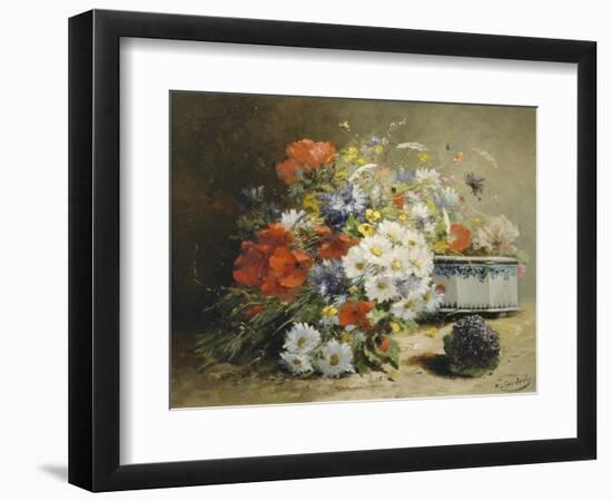 Still Life of Cornflowers, Poppies and Violets-Eugene Henri Cauchois-Framed Giclee Print