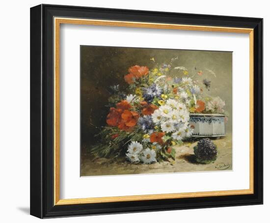 Still Life of Cornflowers, Poppies and Violets-Eugene Henri Cauchois-Framed Giclee Print