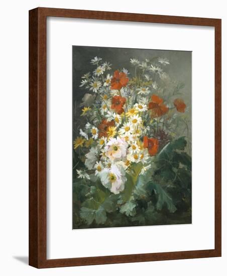 Still Life of Daisies and Poppies-Pierre Gontier-Framed Giclee Print