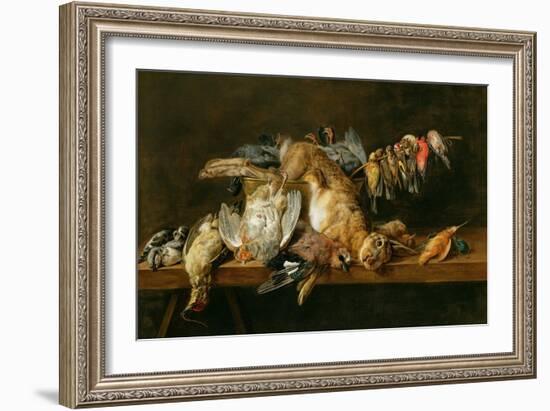 Still Life of Dead Birds and a Hare on a Table, 1647-Adriaen van Utrecht-Framed Giclee Print