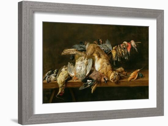 Still Life of Dead Birds and a Hare on a Table, 1647-Adriaen van Utrecht-Framed Giclee Print