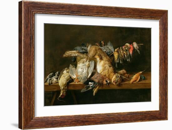 Still Life of Dead Birds and a Hare on a Table, 1647-Adriaen van Utrecht-Framed Giclee Print