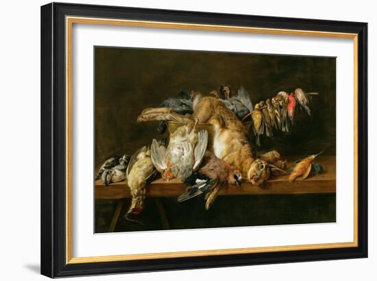 Still Life of Dead Birds and a Hare on a Table, 1647-Adriaen van Utrecht-Framed Giclee Print