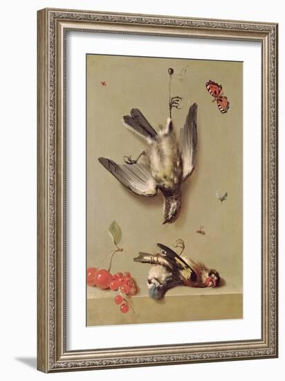 Still Life of Dead Birds and Cherries, 1712-Jean-Baptiste Oudry-Framed Giclee Print