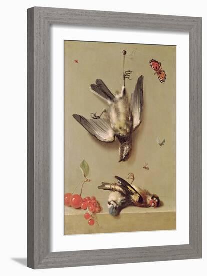 Still Life of Dead Birds and Cherries, 1712-Jean-Baptiste Oudry-Framed Giclee Print