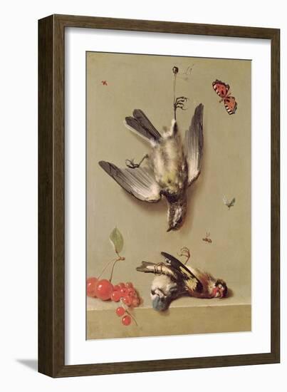 Still Life of Dead Birds and Cherries, 1712-Jean-Baptiste Oudry-Framed Giclee Print