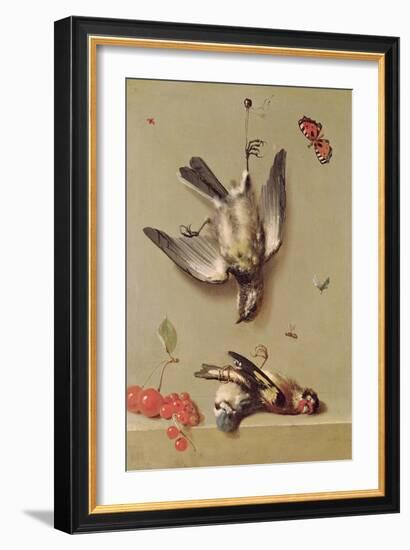 Still Life of Dead Birds and Cherries, 1712-Jean-Baptiste Oudry-Framed Giclee Print