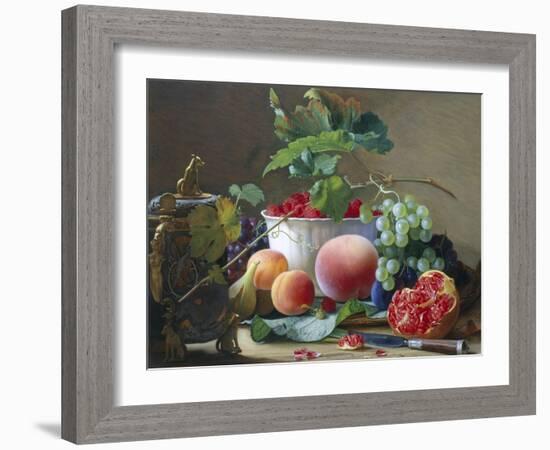 Still Life of Figs, Peaches and Rapberries-Carl Balsgaard-Framed Giclee Print