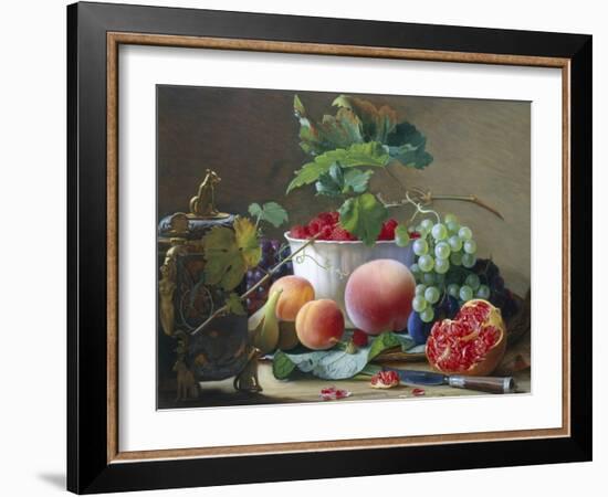 Still Life of Figs, Peaches and Rapberries-Carl Balsgaard-Framed Giclee Print