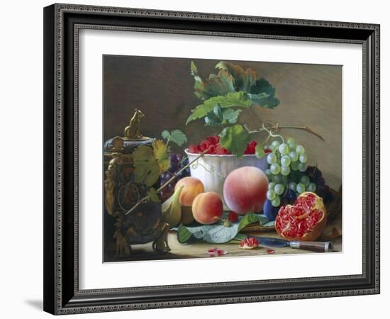 Still Life of Figs, Peaches and Rapberries-Carl Balsgaard-Framed Giclee Print