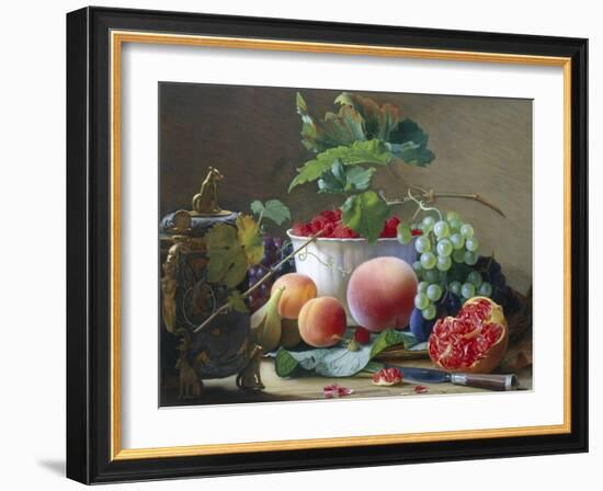 Still Life of Figs, Peaches and Rapberries-Carl Balsgaard-Framed Giclee Print