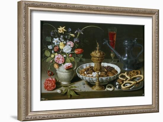 Still Life of Flowers and Dried Fruit. 1611-Clara Peeters-Framed Giclee Print