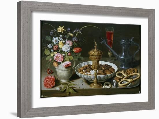 Still Life of Flowers and Dried Fruit. 1611-Clara Peeters-Framed Giclee Print