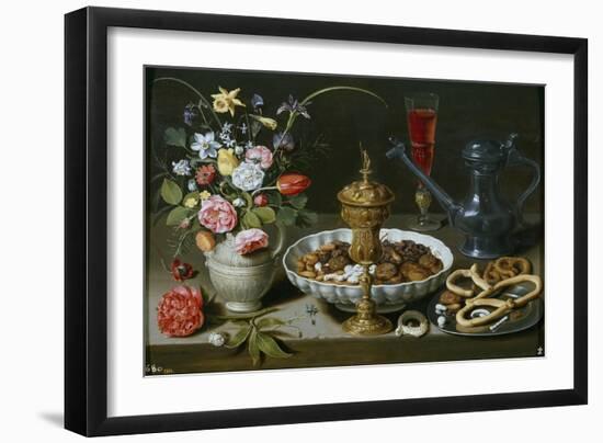 Still Life of Flowers and Dried Fruit. 1611-Clara Peeters-Framed Giclee Print