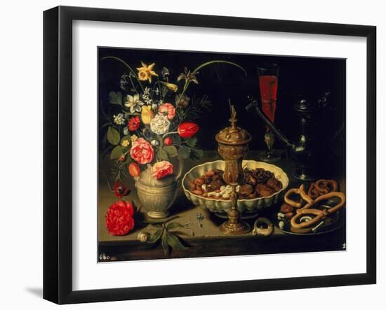 Still Life of Flowers and Dried Fruit, 1611-Clara Peeters-Framed Giclee Print