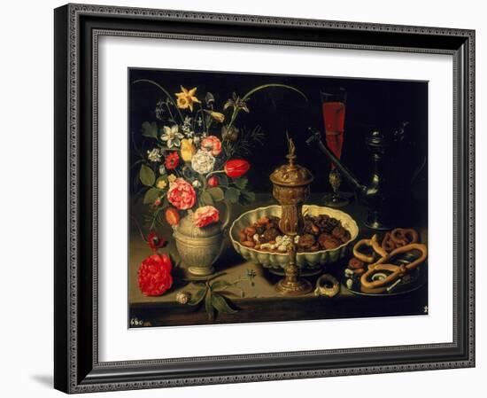 Still Life of Flowers and Dried Fruit, 1611-Clara Peeters-Framed Giclee Print