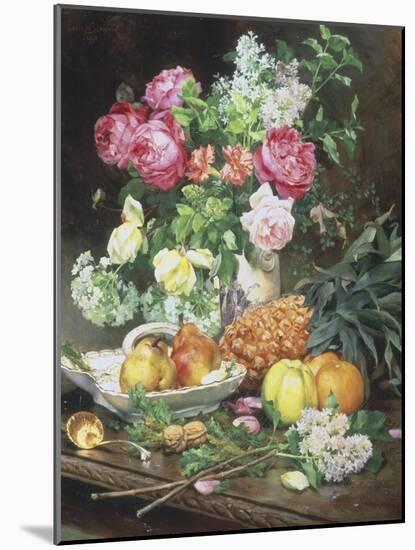Still Life of Flowers and Fruit-Louis Marie De Schryver-Mounted Giclee Print
