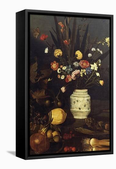 Still Life of Flowers and Plants-Caravaggio-Framed Premier Image Canvas