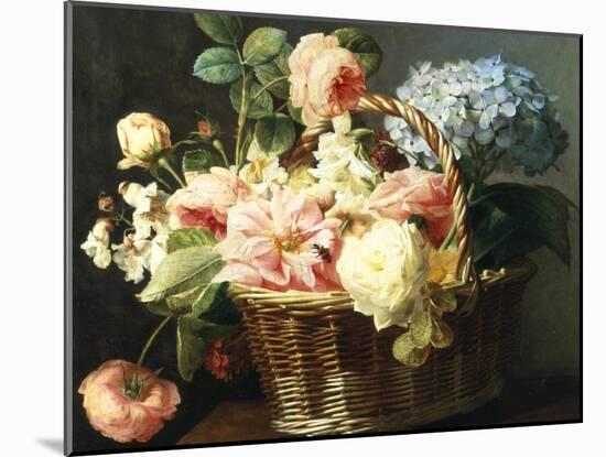 Still Life of Flowers in a Basket-Antoine Berjon-Mounted Giclee Print