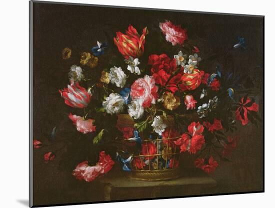 Still Life of Flowers in a Basket-Juan de Arellano-Mounted Giclee Print