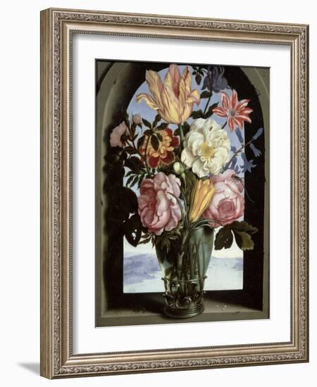 Still Life of Flowers in a Drinking Glass-Ambrosius The Elder Bosschaert-Framed Giclee Print