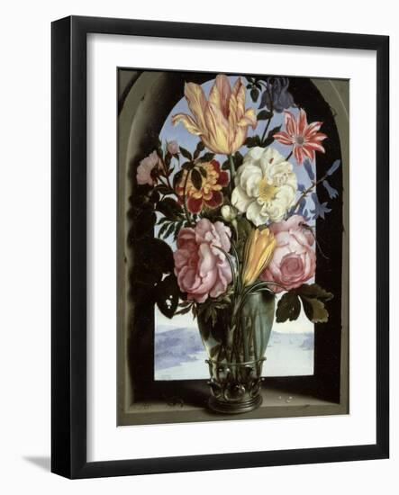 Still Life of Flowers in a Drinking Glass-Ambrosius The Elder Bosschaert-Framed Giclee Print