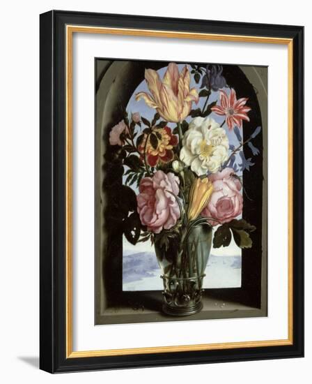 Still Life of Flowers in a Drinking Glass-Ambrosius The Elder Bosschaert-Framed Giclee Print