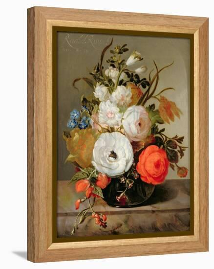 Still Life of Flowers in a Glass Vase, 1742-Rachel Ruysch-Framed Premier Image Canvas