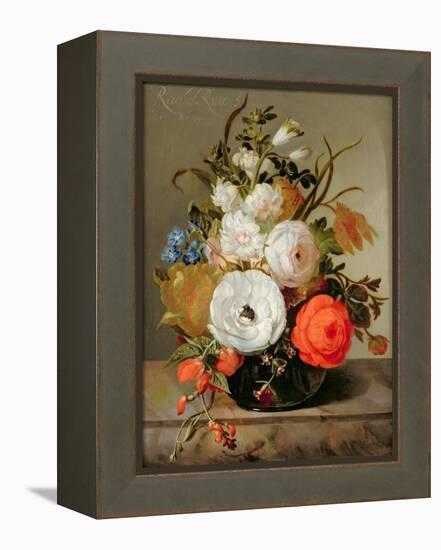 Still Life of Flowers in a Glass Vase, 1742-Rachel Ruysch-Framed Premier Image Canvas