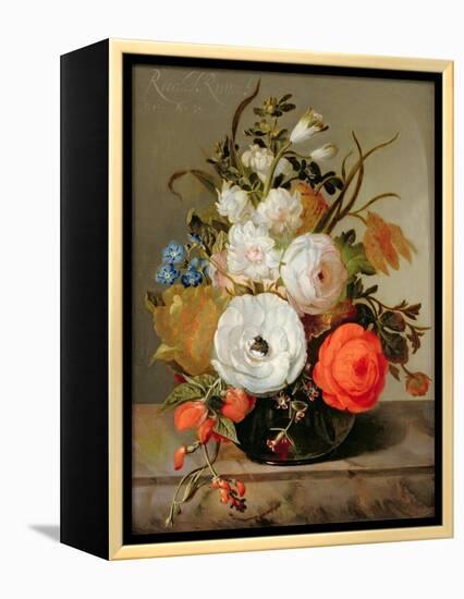 Still Life of Flowers in a Glass Vase, 1742-Rachel Ruysch-Framed Premier Image Canvas