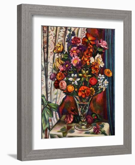 Still Life of Flowers in a Silver Vase, 1930-Mark Gertler-Framed Giclee Print