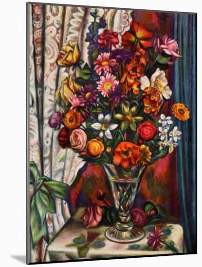 Still Life of Flowers in a Silver Vase, 1930-Mark Gertler-Mounted Giclee Print