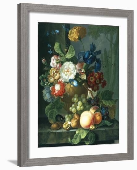 Still Life of Flowers in a Terracotta Vase-Elizabeth Van Hoogenhuyzen-Framed Giclee Print