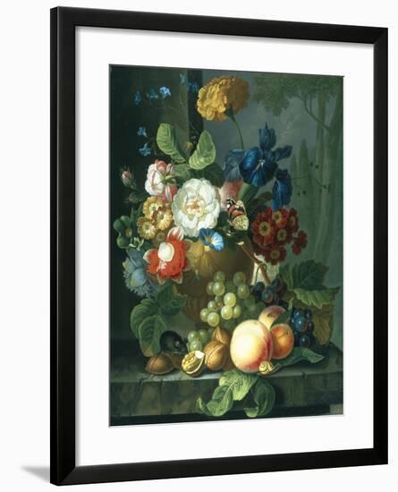 Still Life of Flowers in a Terracotta Vase-Elizabeth Van Hoogenhuyzen-Framed Giclee Print