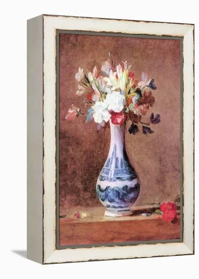 Still Life of Flowers in a Vase-Jean-Baptiste Simeon Chardin-Framed Stretched Canvas