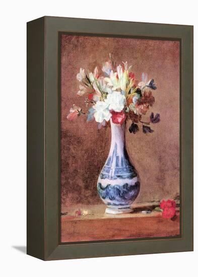 Still Life of Flowers in a Vase-Jean-Baptiste Simeon Chardin-Framed Stretched Canvas