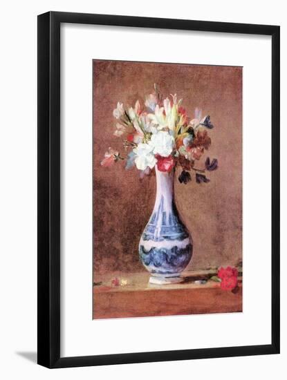 Still Life of Flowers in a Vase-Jean-Baptiste Simeon Chardin-Framed Art Print