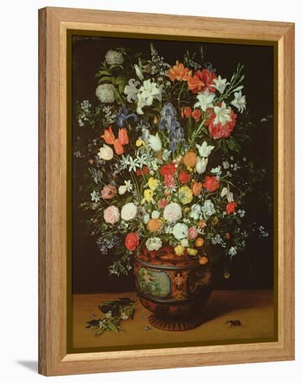 Still Life of Flowers in a Vase-Jan Brueghel the Younger-Framed Premier Image Canvas