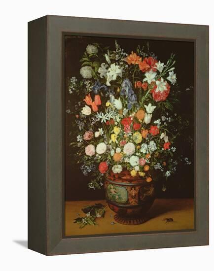 Still Life of Flowers in a Vase-Jan Brueghel the Younger-Framed Premier Image Canvas