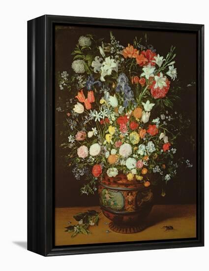 Still Life of Flowers in a Vase-Jan Brueghel the Younger-Framed Premier Image Canvas