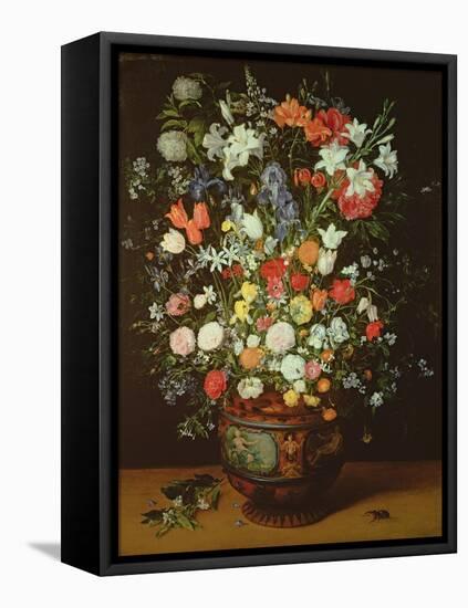 Still Life of Flowers in a Vase-Jan Brueghel the Younger-Framed Premier Image Canvas