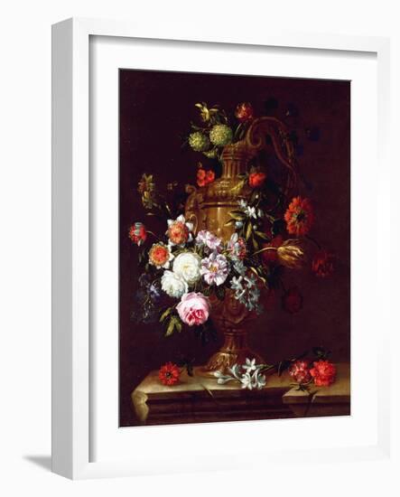 Still Life of flowers in an Urn, 17th century-Jean-Baptiste Monnoyer-Framed Giclee Print