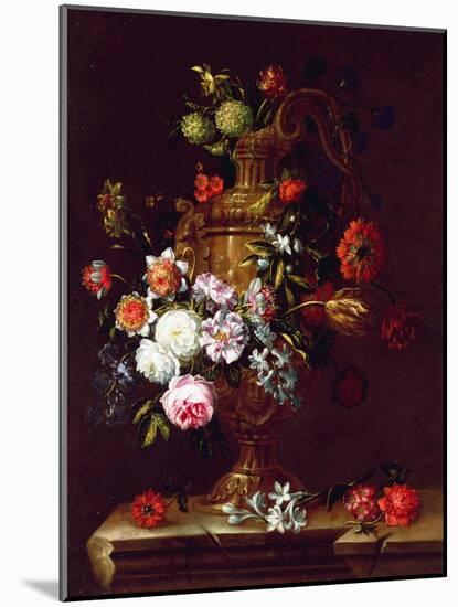 Still Life of flowers in an Urn, 17th century-Jean-Baptiste Monnoyer-Mounted Giclee Print