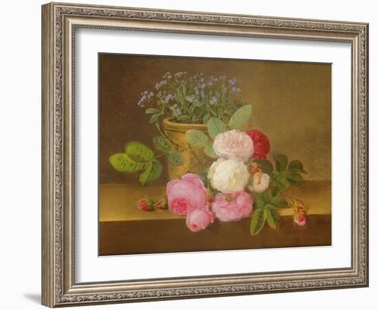 Still Life of Flowers (Oil on Canvas)-Johan Laurents Jensen-Framed Giclee Print