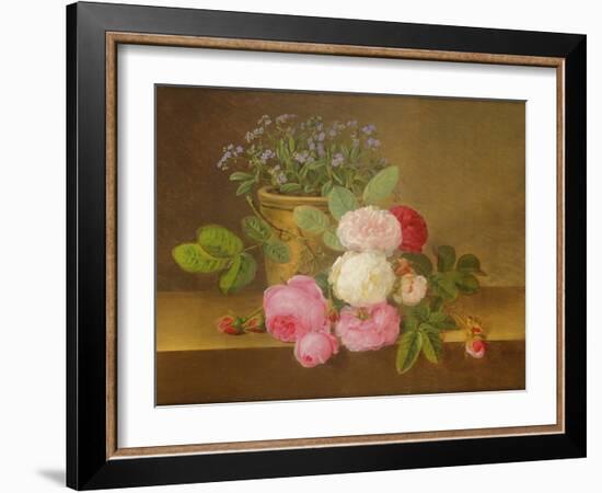 Still Life of Flowers (Oil on Canvas)-Johan Laurents Jensen-Framed Giclee Print