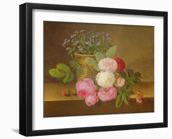 Still Life of Flowers (Oil on Canvas)-Johan Laurents Jensen-Framed Giclee Print