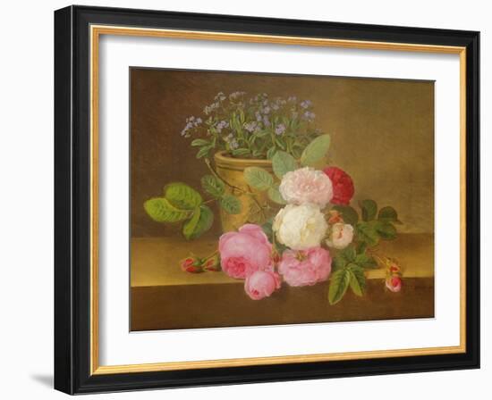 Still Life of Flowers (Oil on Canvas)-Johan Laurents Jensen-Framed Giclee Print