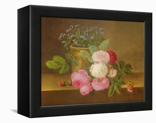 Still Life of Flowers (Oil on Canvas)-Johan Laurents Jensen-Framed Premier Image Canvas