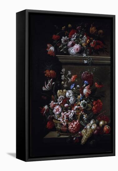 Still Life of Flowers-J-B Monnoyer and Jakob Bogdany-Framed Premier Image Canvas