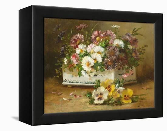 Still Life of Flowers-Eugene Henri Cauchois-Framed Premier Image Canvas